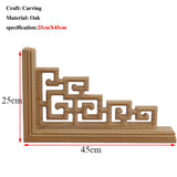 Chinese Antique Double-sided Carved Corner Flower Statue Ornamental Wood Appliques Carving Decal Wooden Window Doors Hot Ale NEW
