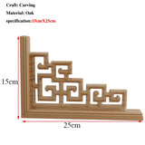 Chinese Antique Double-sided Carved Corner Flower Statue Ornamental Wood Appliques Carving Decal Wooden Window Doors Hot Ale NEW