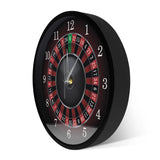 Poker Roulette Silent Non Ticking Wall Clock Las Vegas Game Room Wall Art Decor Timepiece Clock Watch Gambling Casino Gift