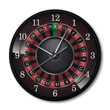 Poker Roulette Silent Non Ticking Wall Clock Las Vegas Game Room Wall Art Decor Timepiece Clock Watch Gambling Casino Gift