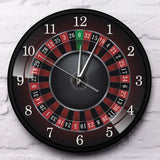 Poker Roulette Silent Non Ticking Wall Clock Las Vegas Game Room Wall Art Decor Timepiece Clock Watch Gambling Casino Gift