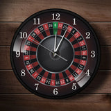 Poker Roulette Silent Non Ticking Wall Clock Las Vegas Game Room Wall Art Decor Timepiece Clock Watch Gambling Casino Gift