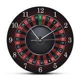 Poker Roulette Silent Non Ticking Wall Clock Las Vegas Game Room Wall Art Decor Timepiece Clock Watch Gambling Casino Gift