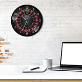 Poker Roulette Silent Non Ticking Wall Clock Las Vegas Game Room Wall Art Decor Timepiece Clock Watch Gambling Casino Gift