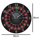 Poker Roulette Silent Non Ticking Wall Clock Las Vegas Game Room Wall Art Decor Timepiece Clock Watch Gambling Casino Gift