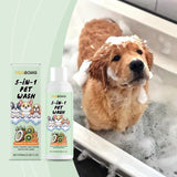 5-in-1 Pet Shampoo for Dogs & Cats, Botanical Extracts Nourishes Prevents Matting Easy Combing,