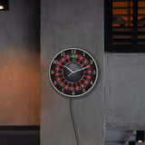 Poker Roulette Silent Non Ticking Wall Clock Las Vegas Game Room Wall Art Decor Timepiece Clock Watch Gambling Casino Gift