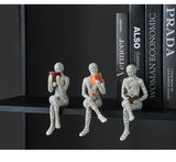 Home desk top bookshelf decoration reading woman resin crafts small ornaments