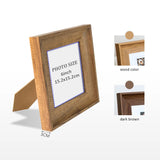 6inch Square Wood Photo Frame For Wall Hanging Wood Picture Frame Stand For Pictures Photo Decor Commemorative Gift