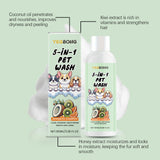 5-in-1 Pet Shampoo for Dogs & Cats, Botanical Extracts Nourishes Prevents Matting Easy Combing,