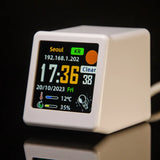 Small Portable Smart Wifi Weather Station Weather Temperature Humidity Time Alarm Clock LED Screen Display Desktop Decoration