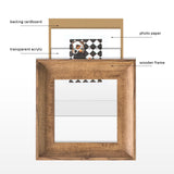 6inch Square Wood Photo Frame For Wall Hanging Wood Picture Frame Stand For Pictures Photo Decor Commemorative Gift