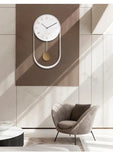 Bedroom Living Room Modern Decoration Single Pendulum Battery Driven Non Ticking Swinging Wall Clock