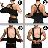 Adjustable Waist Support Belt,Industrial Work Back Brace,Medical Lumbar Gym Fitness Weightlifting Back Belt with Shoulder Straps
