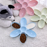 6 In 1 Petal Pet Dog Cat Food Container Drinking Water Feeding Cat Dish Plastic Bowl Pet Feeder Waterer Pet Supplies Feeder Wate