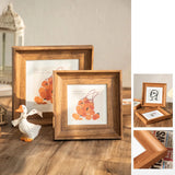 6inch Square Wood Photo Frame For Wall Hanging Wood Picture Frame Stand For Pictures Photo Decor Commemorative Gift