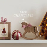 Desktop holiday decoration small wooden horse living room restaurant coffee table wood atmosphere small ornaments