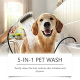 5-in-1 Pet Shampoo for Dogs & Cats, Botanical Extracts Nourishes Prevents Matting Easy Combing,