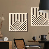 2pcs Wooden Wall Ornament Hollow Line Wall Craft Decor Wall Panel Decor For Living Room Study Home Office Decor Wood Wall