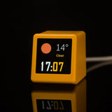 Small Portable Smart Wifi Weather Station Weather Temperature Humidity Time Alarm Clock LED Screen Display Desktop Decoration