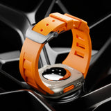 Rubber Strap for Apple Watch Ultra 2 49mm Band Series 9 8 7 45mm Silicone Butterfly Clasp Bracelet for iWatch se 6 5 4 42 44mm