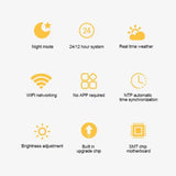 Small Portable Smart Wifi Weather Station Weather Temperature Humidity Time Alarm Clock LED Screen Display Desktop Decoration