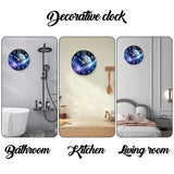 Creative Earth Luminous Wooden Wall Clock Living Room Bedroom Kitchen Home Decoration Wall Clock Silent Quartz Clock Holiday Gift 13.4inch Inch 16inch (No Battery)