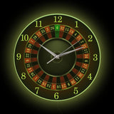 Poker Roulette Silent Non Ticking Wall Clock Las Vegas Game Room Wall Art Decor Timepiece Clock Watch Gambling Casino Gift