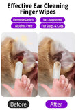 50 PCS Pet Cleaning Products  Ear Cleaning Wipes  Ear Care Fingertips  Ear Mite Removal  Cat and Dog Ear Cleaning Pet Products