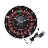 Poker Roulette Silent Non Ticking Wall Clock Las Vegas Game Room Wall Art Decor Timepiece Clock Watch Gambling Casino Gift