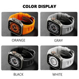 Rubber Strap for Apple Watch Ultra 2 49mm Band Series 9 8 7 45mm Silicone Butterfly Clasp Bracelet for iWatch se 6 5 4 42 44mm