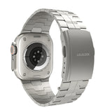 Lululook Titanium Band For Apple Watch Ultra 49mm Band Titanium Strap With Double Button Clasp For iWatch Ultra 2 / Ultra