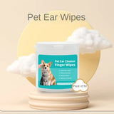 50 PCS Pet Cleaning Products  Ear Cleaning Wipes  Ear Care Fingertips  Ear Mite Removal  Cat and Dog Ear Cleaning Pet Products