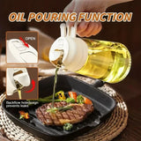 2in1 470ml Glass Spray Oil Sprayer Bottle Spray Oil Dispenser Oil Jar Cruet BBQ Kitchen Baking Roasting Picnic Kitchen Tool