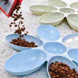 6 In 1 Petal Pet Dog Cat Food Container Drinking Water Feeding Cat Dish Plastic Bowl Pet Feeder Waterer Pet Supplies Feeder Wate