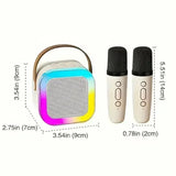 XIKCU K12 Bluetooth Karaoke Machine Portable 5.3 PA Speaker System with 1-2 Wireless Microphones Home Family Singing Children's