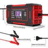 6A 12V Intelligent Car Battery Charger Car and Motorcycle Battery Charging Unit Lead-Acid Battery Repair LCD Display
