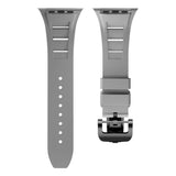 Rubber Strap for Apple Watch Ultra 2 49mm Band Series 9 8 7 45mm Silicone Butterfly Clasp Bracelet for iWatch se 6 5 4 42 44mm