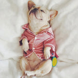Luxury Pet Dog Pajamas Soft Silk French Bulldog Pajamas Pet Coat Clothing For Small Dogs Shih Tzu Puppy Cat Clothes XS-XXL