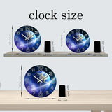Creative Earth Luminous Wooden Wall Clock Living Room Bedroom Kitchen Home Decoration Wall Clock Silent Quartz Clock Holiday Gift 13.4inch Inch 16inch (No Battery)