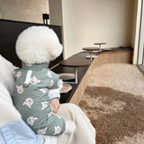 Waterproof Cotton Jacket with Bear Print, Warm Winter Coat, Four-Legged Dog Clothes, Chihuahua, Poodle, Bichon Puppy Accessories