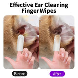 50 PCS Pet Cleaning Products  Ear Cleaning Wipes  Ear Care Fingertips  Ear Mite Removal  Cat and Dog Ear Cleaning Pet Products