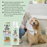 5-in-1 Pet Shampoo for Dogs & Cats, Botanical Extracts Nourishes Prevents Matting Easy Combing,