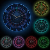 Poker Roulette Silent Non Ticking Wall Clock Las Vegas Game Room Wall Art Decor Timepiece Clock Watch Gambling Casino Gift