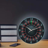 Poker Roulette Silent Non Ticking Wall Clock Las Vegas Game Room Wall Art Decor Timepiece Clock Watch Gambling Casino Gift