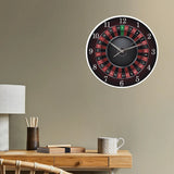 Poker Roulette Silent Non Ticking Wall Clock Las Vegas Game Room Wall Art Decor Timepiece Clock Watch Gambling Casino Gift
