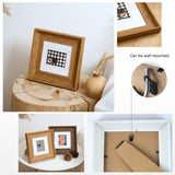 6inch Square Wood Photo Frame For Wall Hanging Wood Picture Frame Stand For Pictures Photo Decor Commemorative Gift