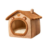 1PC Four Season Universal Enclosed Pet Bed, Wrapped Cat Bed, Dog Bed, Brown Teddy Bear Style Bed