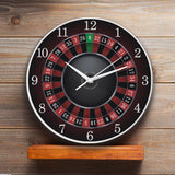Poker Roulette Silent Non Ticking Wall Clock Las Vegas Game Room Wall Art Decor Timepiece Clock Watch Gambling Casino Gift