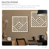 2pcs Wooden Wall Ornament Hollow Line Wall Craft Decor Wall Panel Decor For Living Room Study Home Office Decor Wood Wall